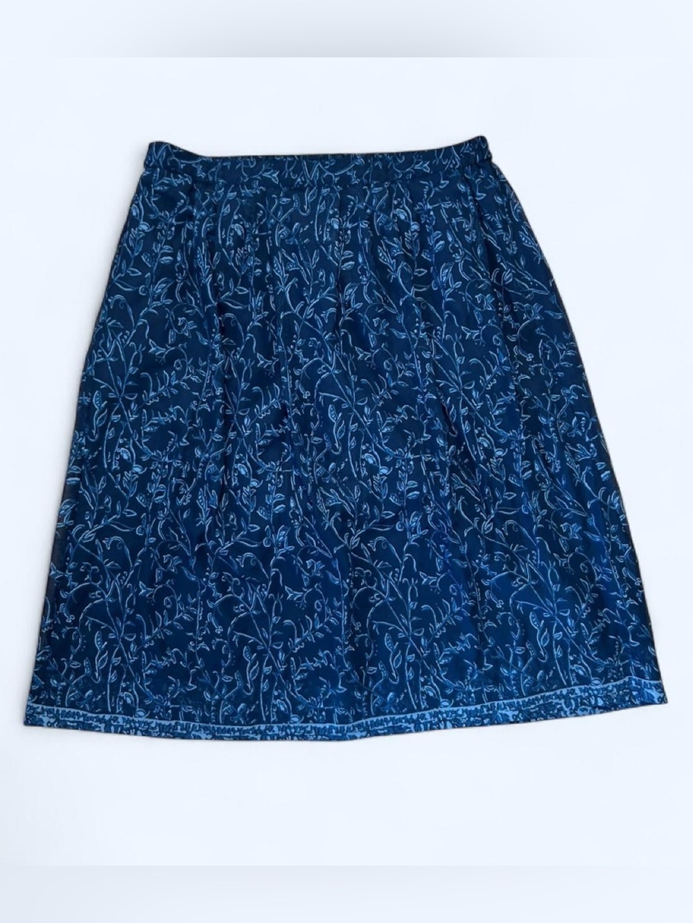 VTG Navy Floral A-Line Women's Skirt